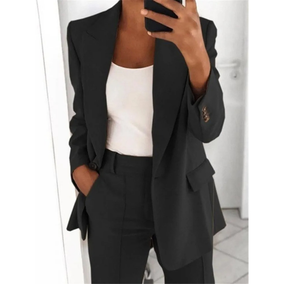 Variant image for Damen Blazer Langarm Tailliert Hochwertiger Stoff-49