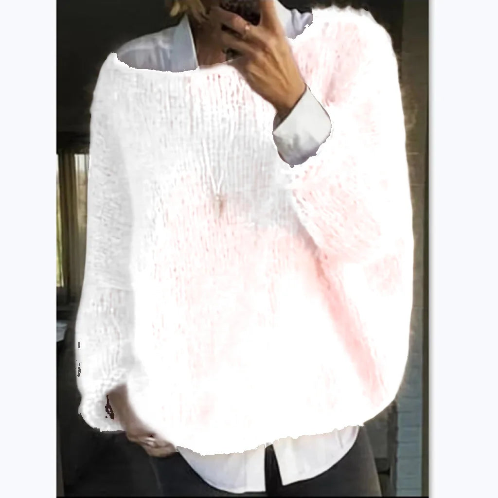 Damen-Off-Shoulder-Pullover, weiche Mischung, trendiges Design 14