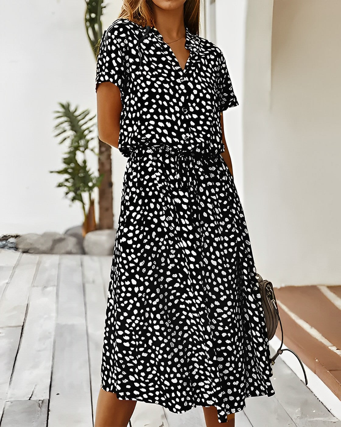 Gemustertes Kleid für Damen aus leichtem Stoff – elegante Passform für Sommerfeste und Hochzeiten, Größen S-XL 10