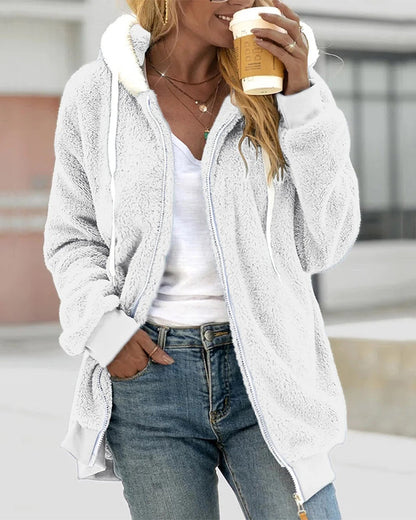 Langer Damen-Hoodie mit Kapuze aus 100 % Polyester – warm und entspannt 12