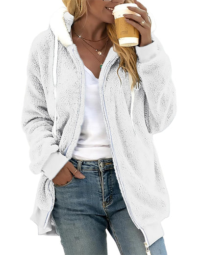 Langer Damen-Hoodie mit Kapuze aus 100% Polyester – warm und lässig 3