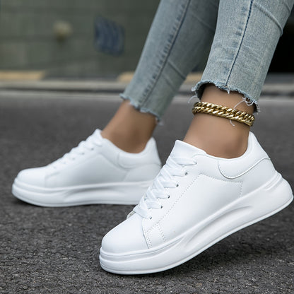 Damen-Sneaker, orthopädisches Design, weißes Leder-2