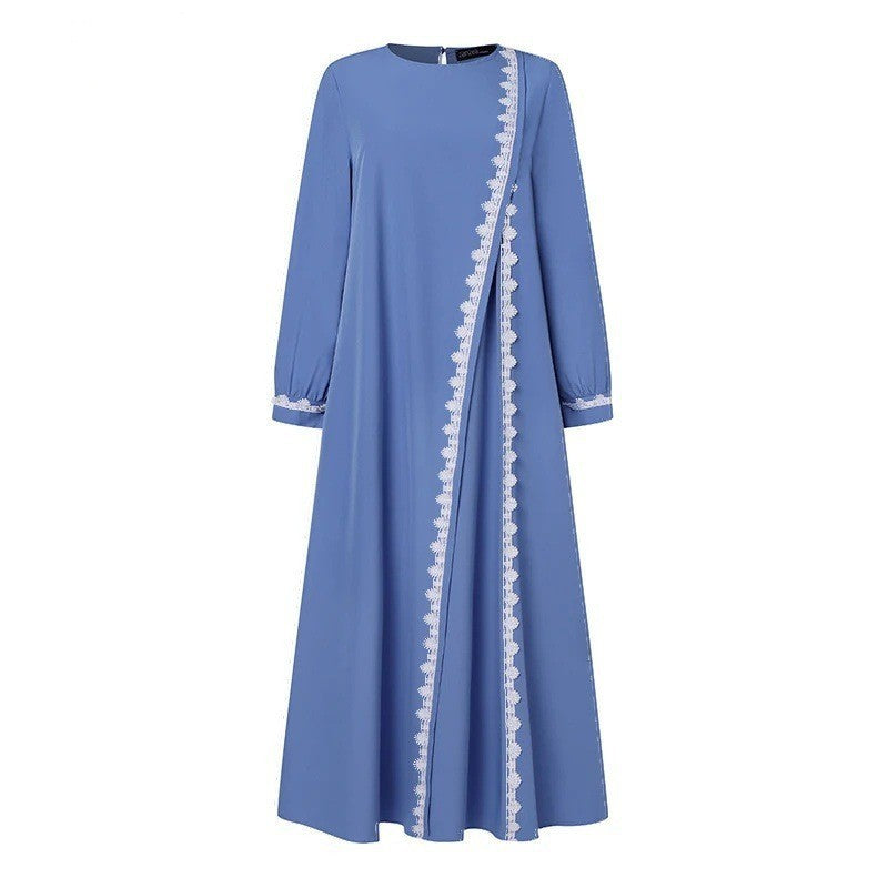 Damen-Langarmtop und langer Rock, Polyester, dreidimensionales Design-5