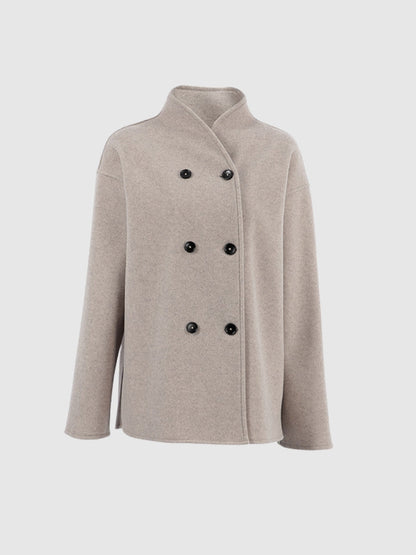 Damen-Oversize-Jacke mit Knopfverschluss, hochwertiger Stoff 4