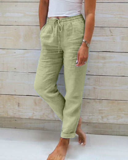 Damen-Boho-Hosen, leicht, 100% Baumwolle 5
