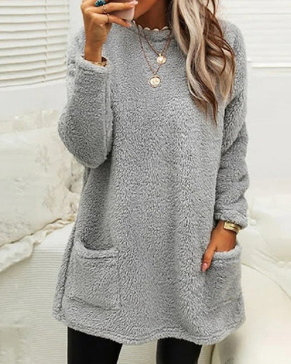 Damen-Fleecepullover, Rundhalsausschnitt, weich, Fleece-2
