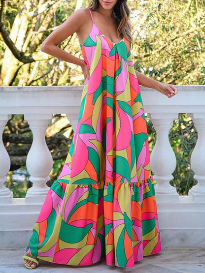Grünes Maxikleid für Damen mit Rüschensaum – Atmungsaktiver Stoff für Sommer-Events 4