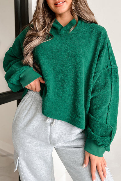 Variant image for Damen-Hoodie Überdeckte Schultern Weicher Sherpa-1
