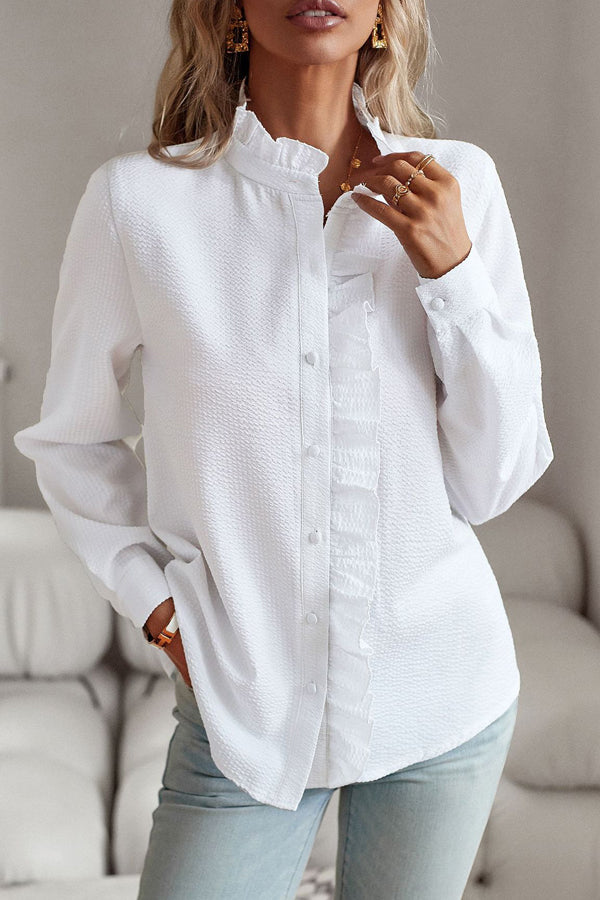 Damen-Langarm-Top, Lässiges Polyester-2