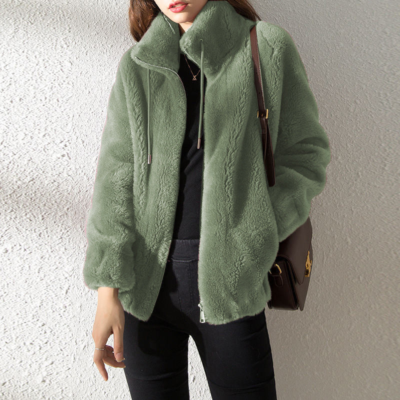 Damen-Fleecejacke mit Stehkragen – weiches und elegantes Design für kalte Wintertage, normale Passform, S-XL 4