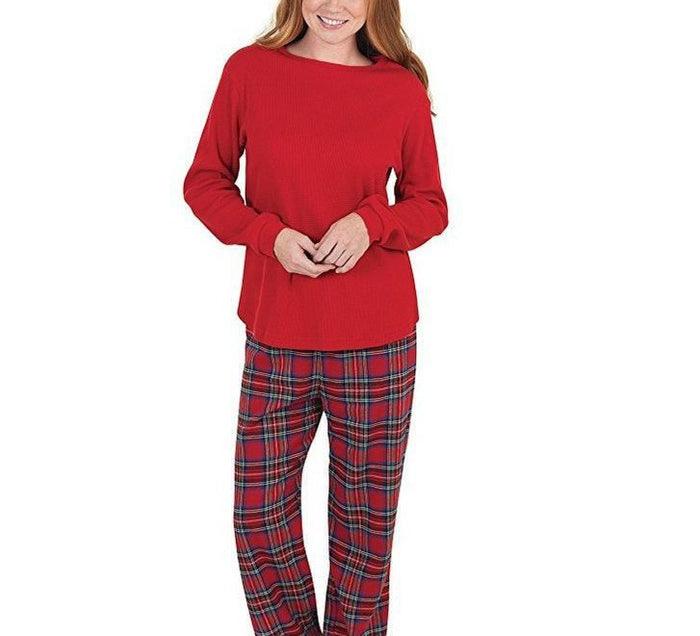 Unisex-Familienpyjama-Set, Karo, weiche Stoffmischung, für Winter-3