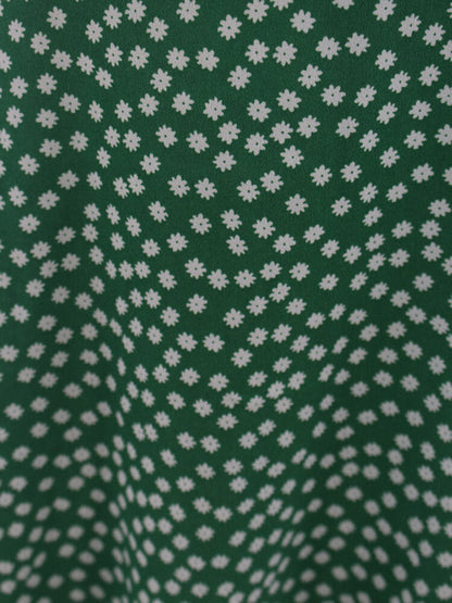 Damenkleid Kurzärmlig Blumenmuster Polyester Viereckiger Ausschnitt-6