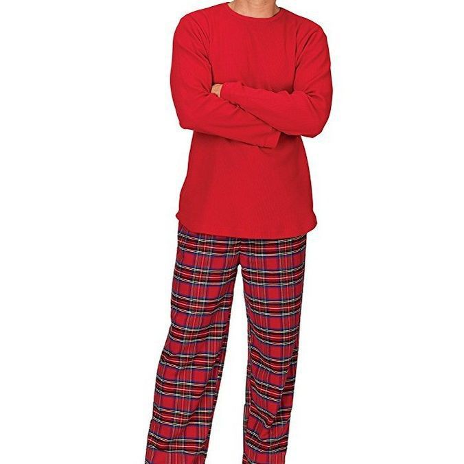 Unisex-Familienpyjama-Set, Karo, weiche Stoffmischung, für Winter-4