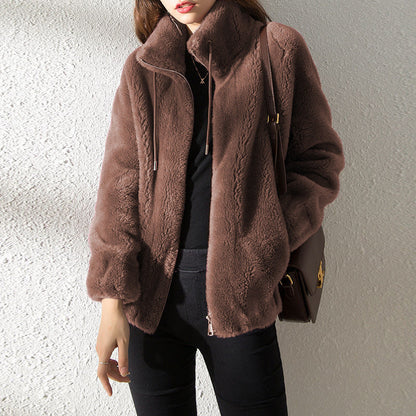 Damen-Fleecejacke mit Stehkragen – weiches und elegantes Design für kalte Wintertage, normale Passform, S-XL 10