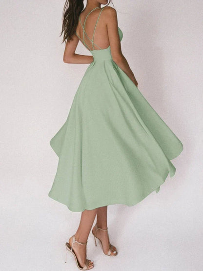 Damen-Kleid, Flare, V-Ausschnitt, leichtes Material-2