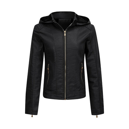 Variant image for Damen Winterjacke mit Kapuze Synthetikleder Figurbetontes Design-17
