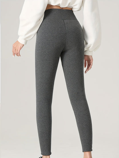 Damen-Leggings, Slim Fit, Wärmendes Elastisches Material-2