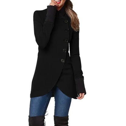 Damenjacke mit Winkelknopfverschluss aus Recyceltem Polyester und Baumwolle 2