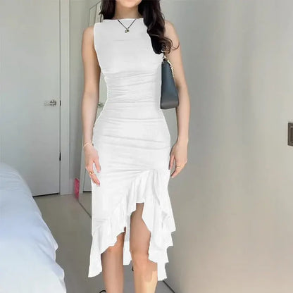 Damen-Midikleid mit Rüschen – elegantes Festkleid für Hochzeiten und lässige Anlässe, in mehreren Größen 5