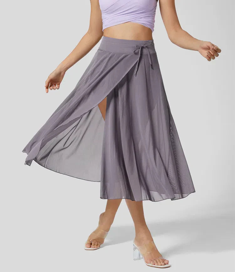 Damen-2-in-1-Kleid, Tüll, hohe Taille, Steinbesetzung 8