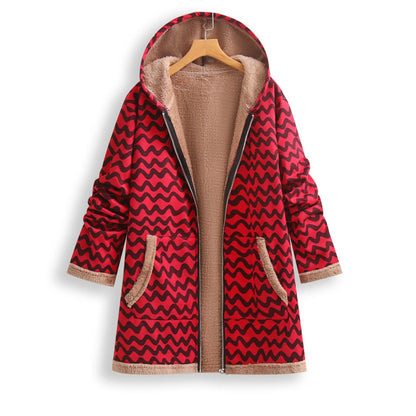 Damen-Kapuzenjacke Fleecefutter Polyester Moderner Stil-2