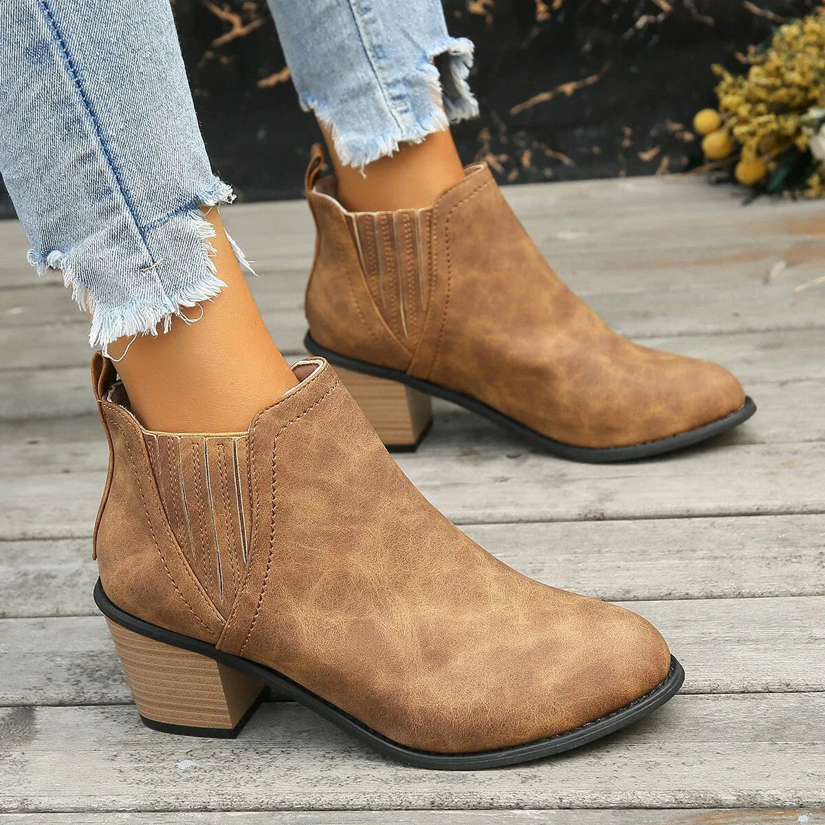 Damen Ankelstiefel Punktdesign Synthetikmaterial-2
