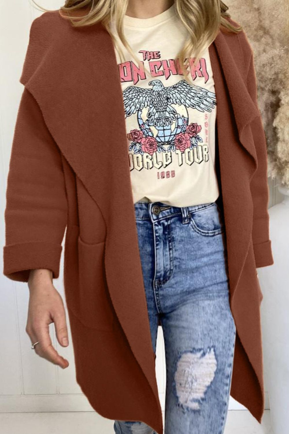 Langer Damen-Wintermantel aus hochwertigem Polyester und Wolle – warme und bequeme Passform für kalte Tage 3