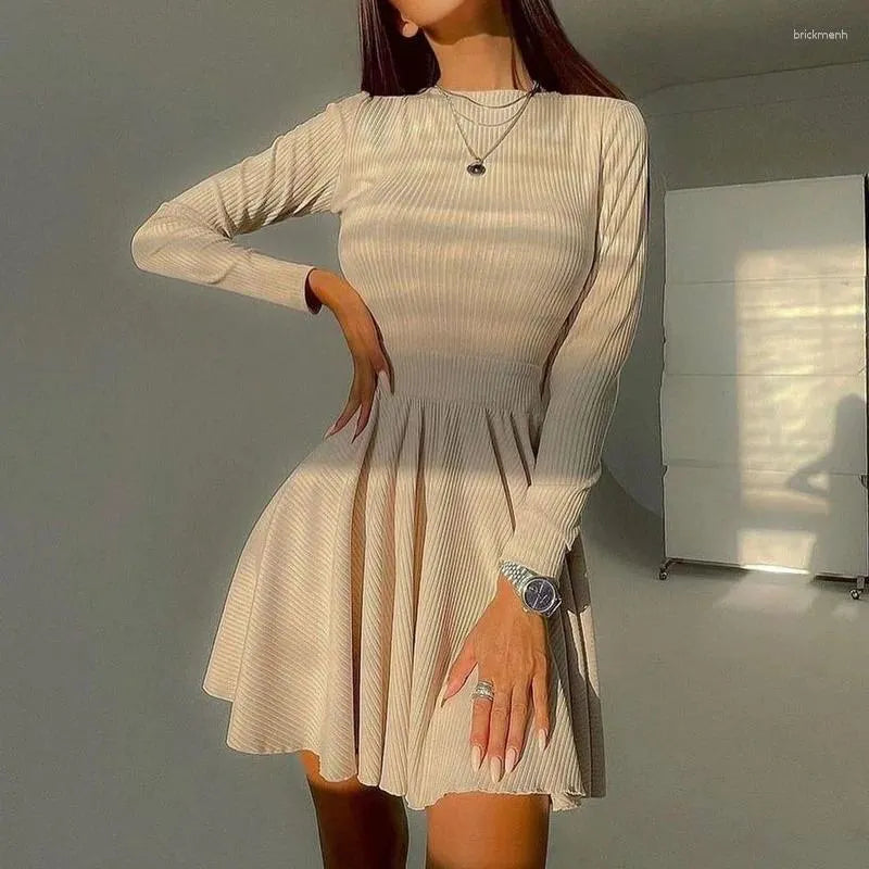 Variant image for Damen-Plisseekleid, lange Ärmel, Polyester-6