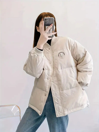 Damen Winterjacke Lang Lässiges Design mit Taschen Hochwertiges Material-2