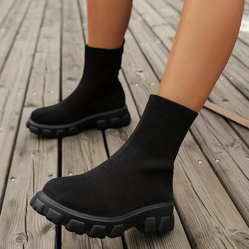 Gefütterte Damen-Winterstiefel, bequemes Design, weich, Kunstleder-4