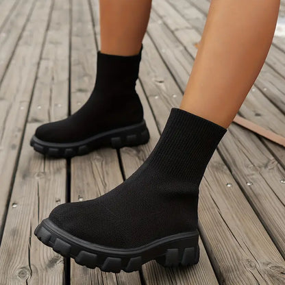 Gefütterte Damen-Winterstiefel, bequemes Design, weich, Kunstleder-4