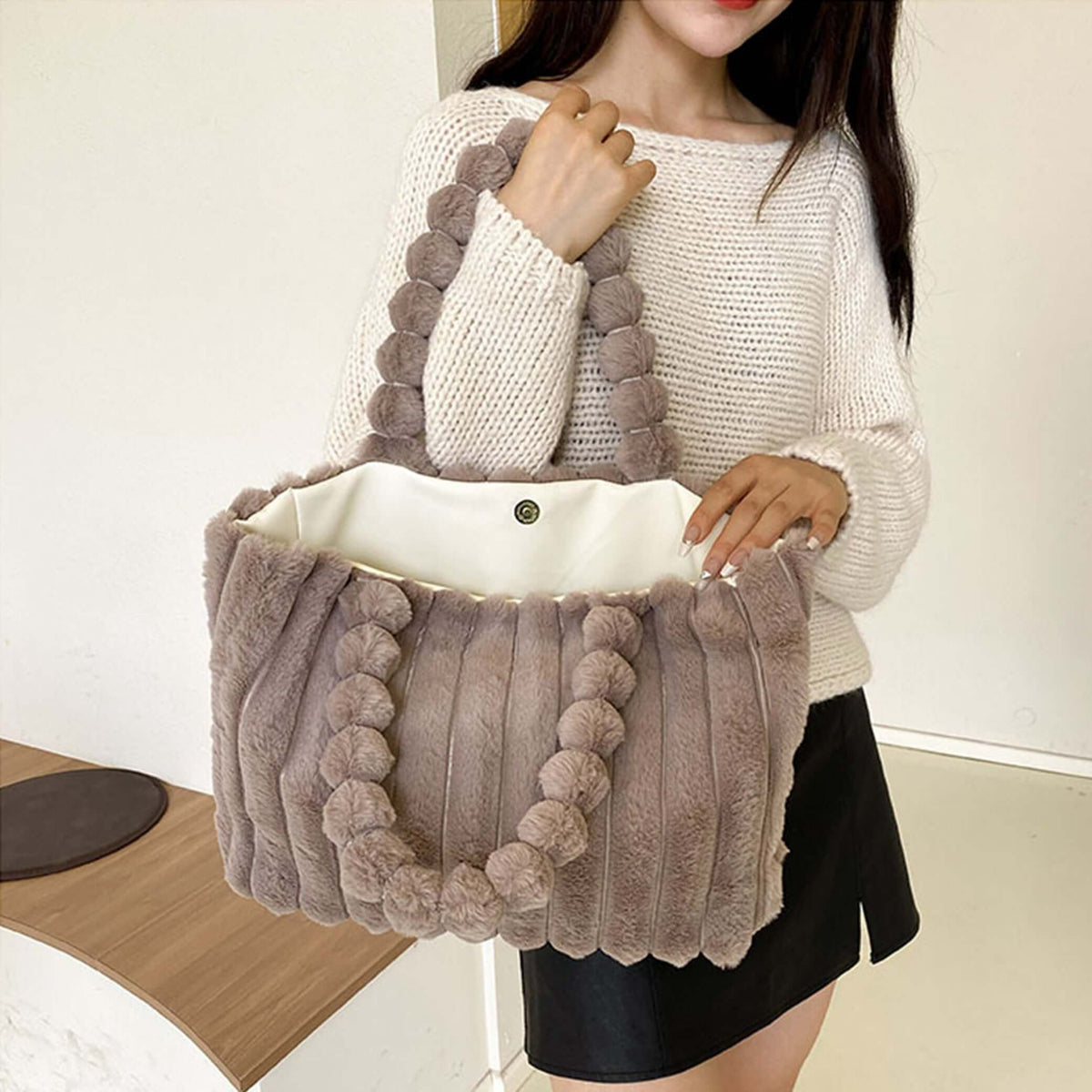 Damen-Handtasche Praktisch Polyester mit mehreren Fächern zur Organisation 3