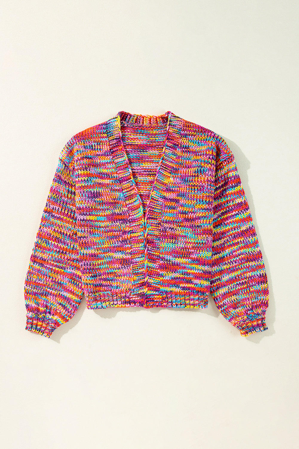 Damen-offene Weste, gestrickt, Konfetti-Design mit großen Schultern 4