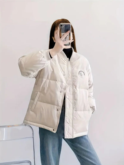 Damen Winterjacke Lang Lässiges Design mit Taschen Hochwertiges Material-4