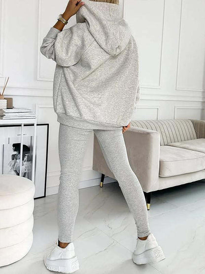 Damen-dreiteiliges Sport-Set, modern, Polyester für Herbst und Winter-4