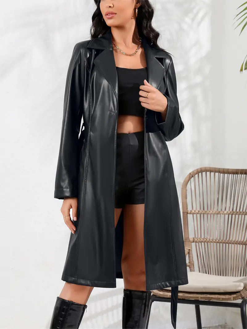 Damen-Lederjacke, elegant, PU 5