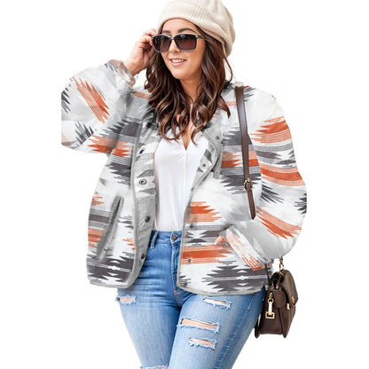 Damen-Fleecejacke, Oversized, Ethno-Stil, weich, Fleece-1