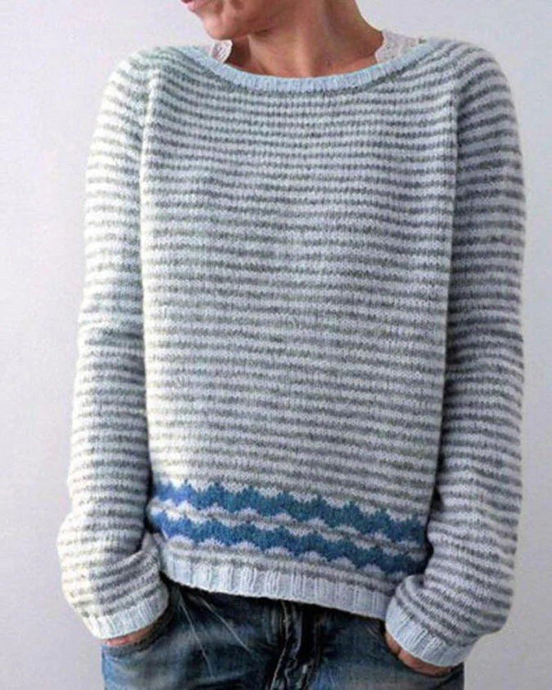 Damen-Strickpullover, weicher Wollmix, skandinavischer Stil-2