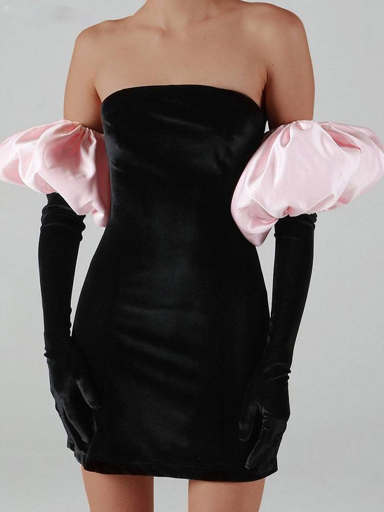 Variant image for Schöne Damenkleider, Mini, Kleid, Puffärmeln, Polyester-3