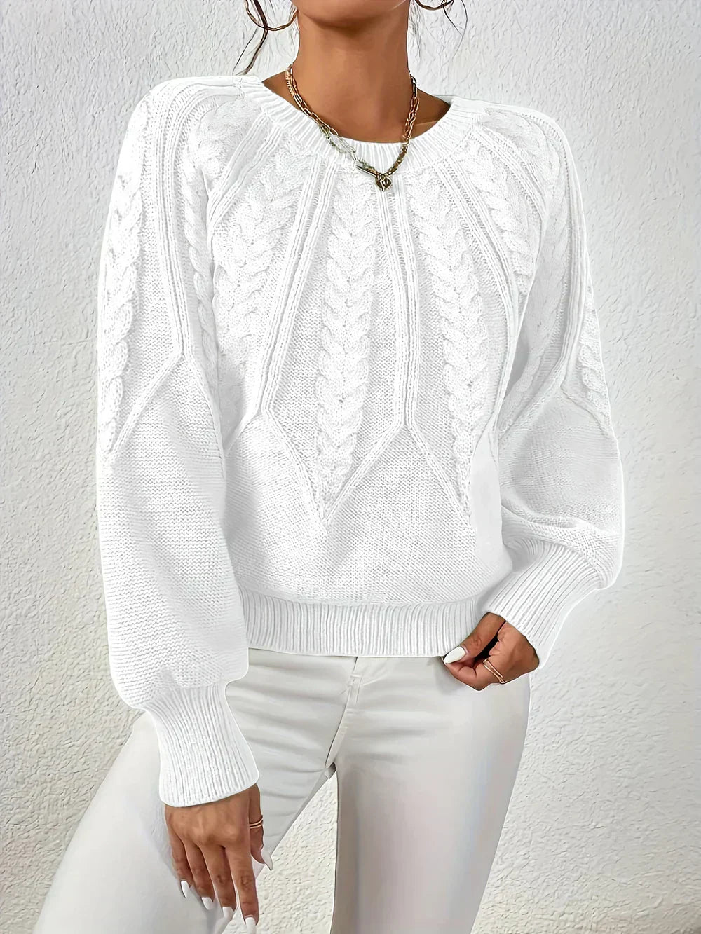 Variant image for Damen-Zopf-Strickpullover, casual Acryl, elegant-65