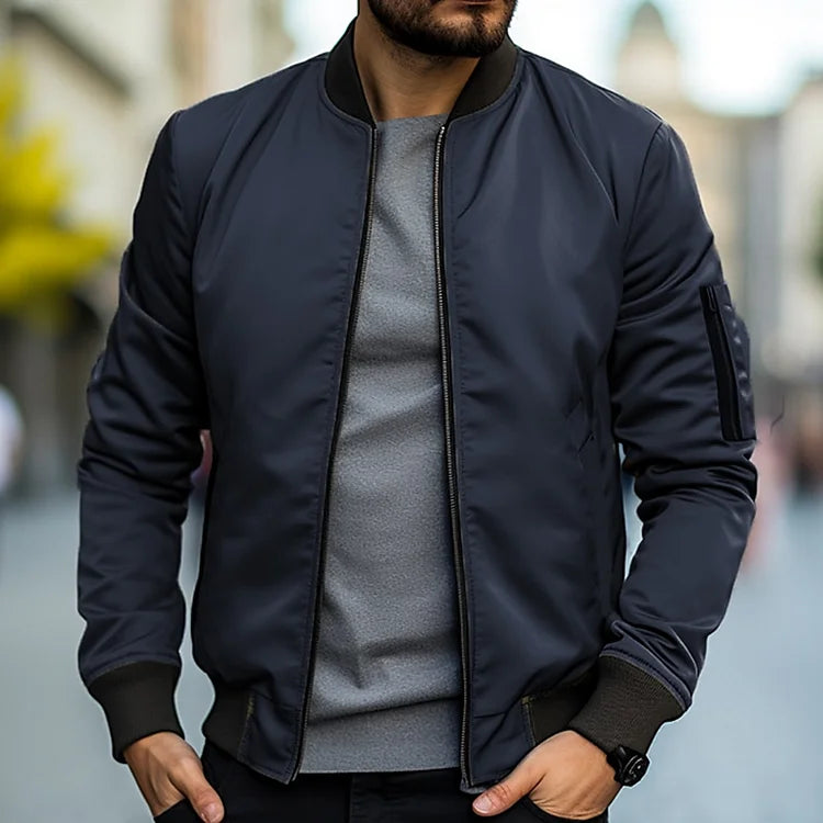 Herbstjacke für Herren – Bomberjacke aus glänzendem Polyester und Baumwolle – elegante und bequeme Passform 2