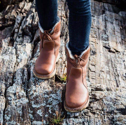 Gefütterte Damen-Winterstiefel, wasserbeständig, bequem, mit Reißverschluss-3