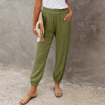 Variantenbild für Damenhose, elegantes Design, hohe Taille, Polyester, Elastan-1