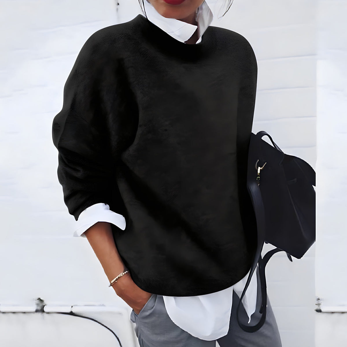 Damen-Pullover, zeitloses Design, Kaschmir-5