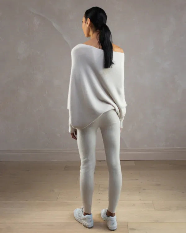 Damen-Pullover, asymmetrischer drapierter weicher Stoff 4