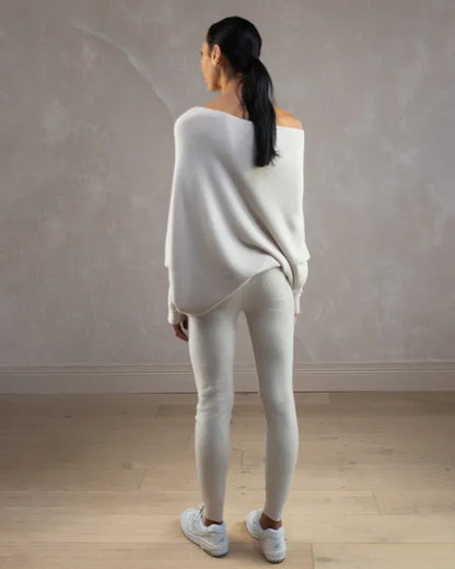 Damen-Pullover, asymmetrischer drapierter weicher Stoff 4