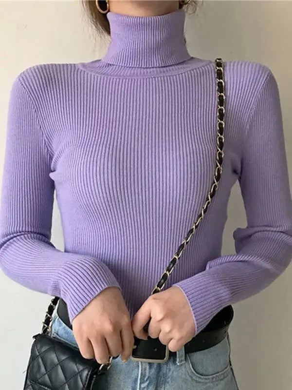 Damen-Rollkragenpullover, Oversized Acrylmischung-2