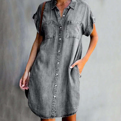 Variantenbild für trendiges Damen-Denimkleid aus 100 % Baumwolle-9