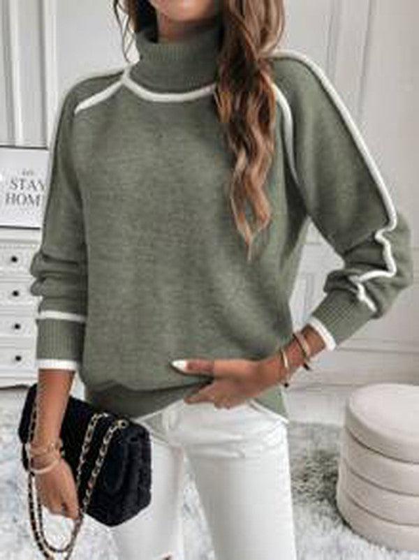 Damen-Strickpullover mit Rollkragen aus 100% Baumwolle – entspannte Passform für elegante Alltags- und formelle Anlässe 2