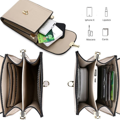 Damen Schultertasche Veganleder Elegant Verstellbare Riemen Kompakt 18,5 cm 3